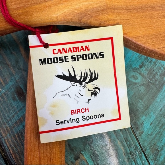 Vintage 90s Wooden Birch Canadian Moose Spoons - Picture 3 of 6
